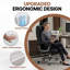 Fauteuil de direction en cuir synthétique à haut dossier avec coussin à ressorts, fauteuil d'ordinateur pivotant ergonomique avec accoudoirs chromés, capacité de 350 lb pour le bureau personnel, noir