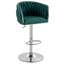 Ensemble de 2 tabourets de bar tissés torsadés, pivotant à 360 ° et chaises de bar chromées réglables en hauteur pour îlot de cuisine, pub et café, vert / caramel-1067193928