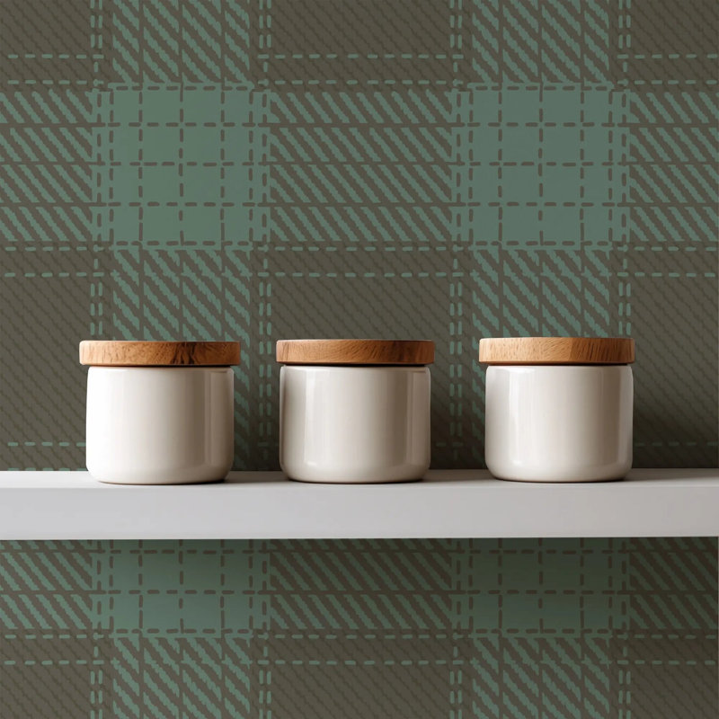 Campers Plaid, Sage Brush, Peel & Stick