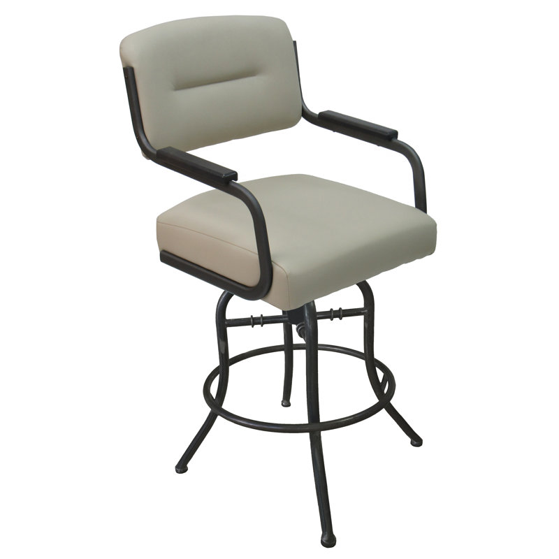 Tabouret de bar et de comptoir Adina, Tabouret de comptoir (siège d'une hauteur de 26 p, Gris