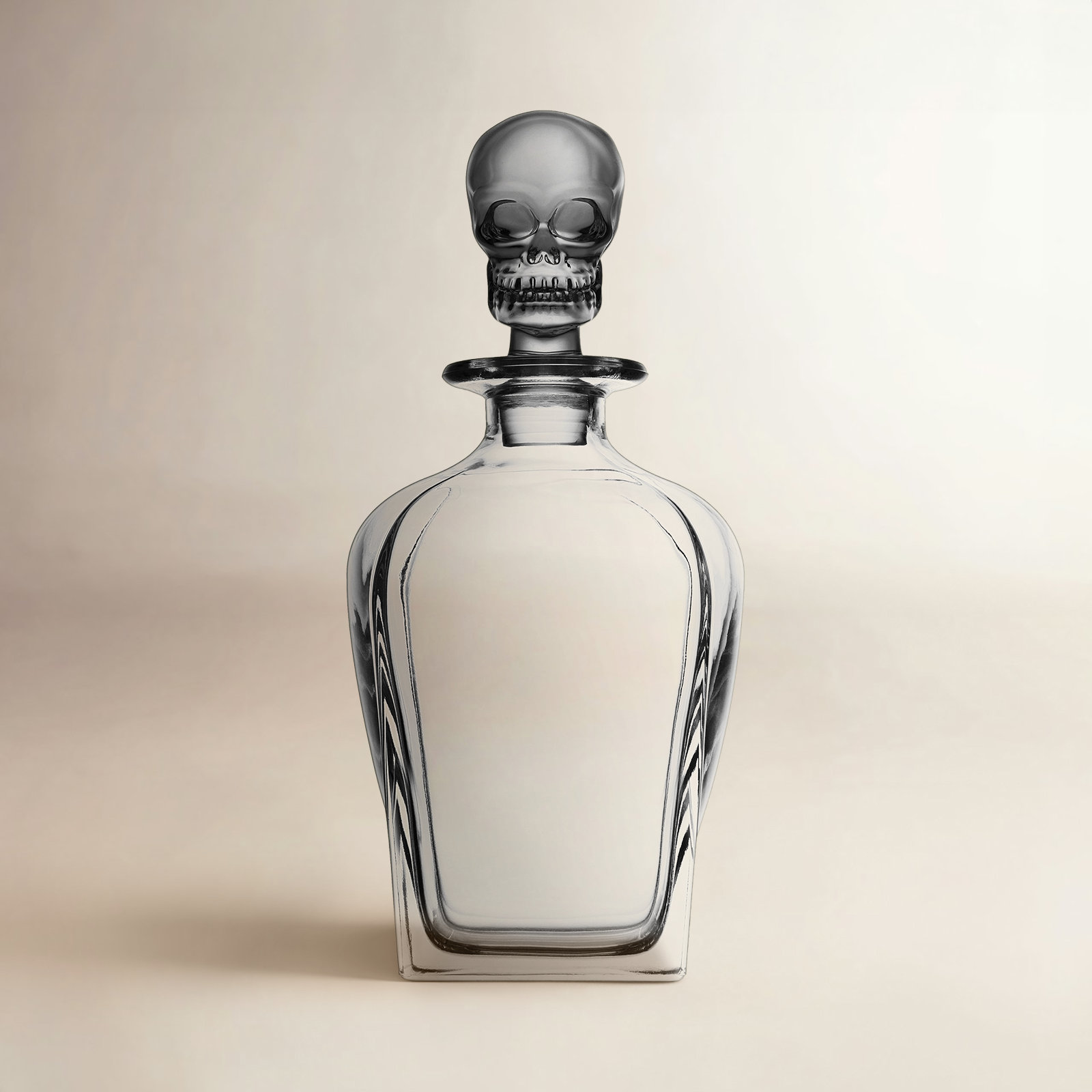 Lead Free Crystal Decanter, Gray/Clear