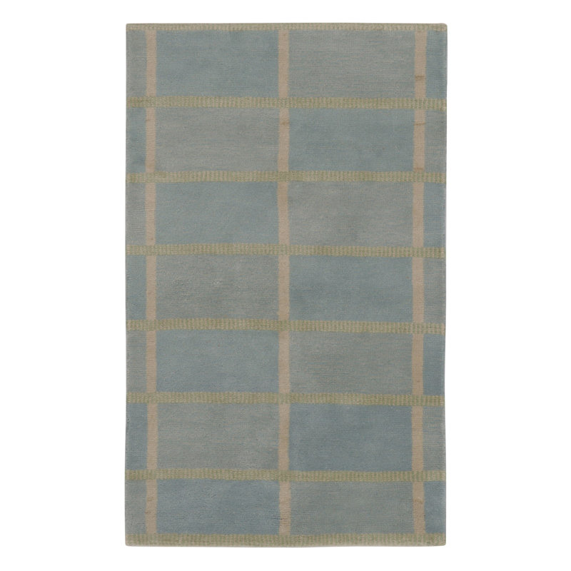 Art Deco Hand Knotted Wool Area Rug, Rectangle 8' x 10'