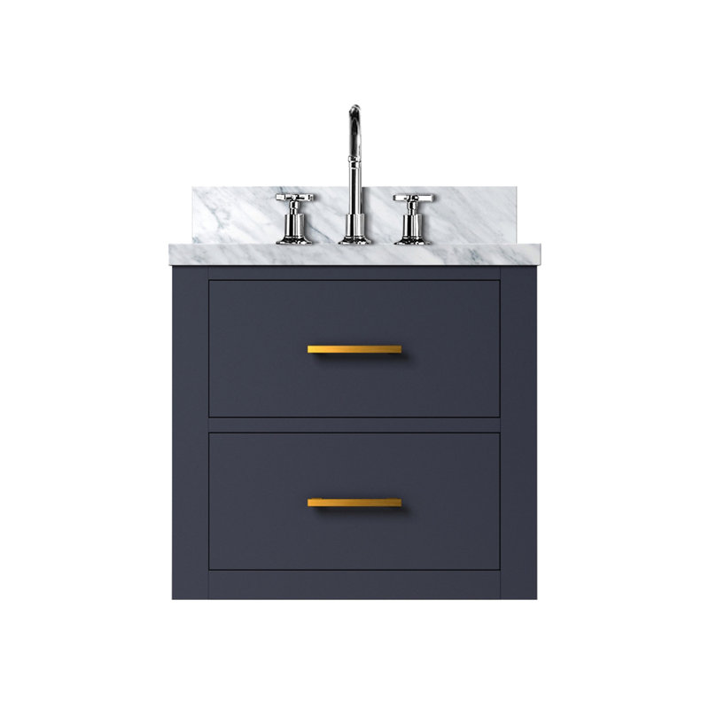 Meuble-lavabo bleu l 20 po x P 18 po - Cadre et robinet en acrylique à fermeture en douceur en bois massif avec contreplaqué pour baignoire, meuble-lavabo, lavabo de douche, lavabo, luminaire