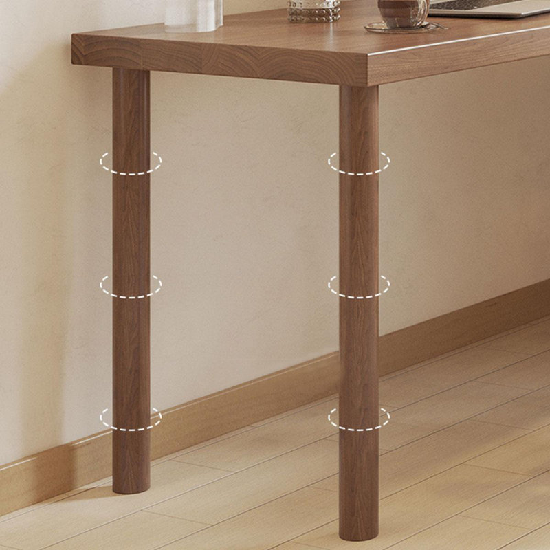 Light walnut L-Shaped Solid Wood desks, 29.53" H x 78.74" W x 23.62" D