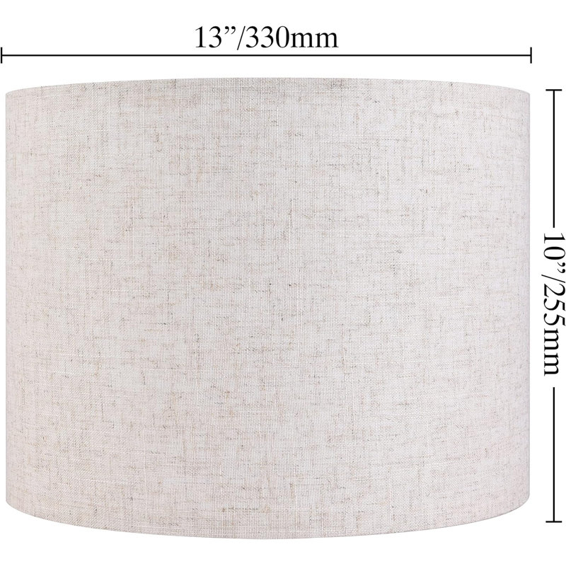 Beige Linen Drum Lamp Shade Set of 2