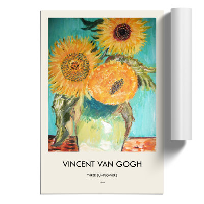 Sunflowers in a Vase Print by Vincent van Gogh - Frameless Print