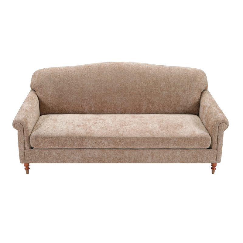 Causeuse 2 places avec accoudoirs roulés Modern, Chenille avoine