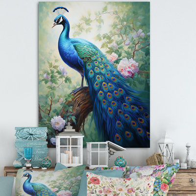 Arrandale Blue Ink Wash Peacock III - Print
