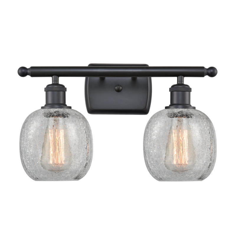 Carlucci 2 - Light Dimmable Vanity Light, Matte Black, Seedy, 6 Watt Vinage LED Bulb