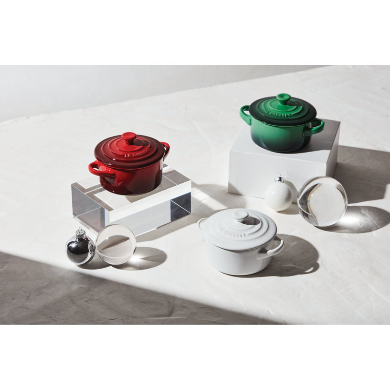 Le Creuset Stonware Mini Round Cocotte, White