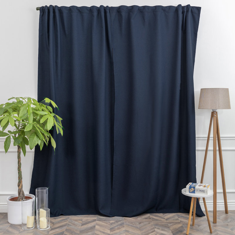 Room Darkening Single Curtain Panel, 260cm W x 225cm H, Dark Navy