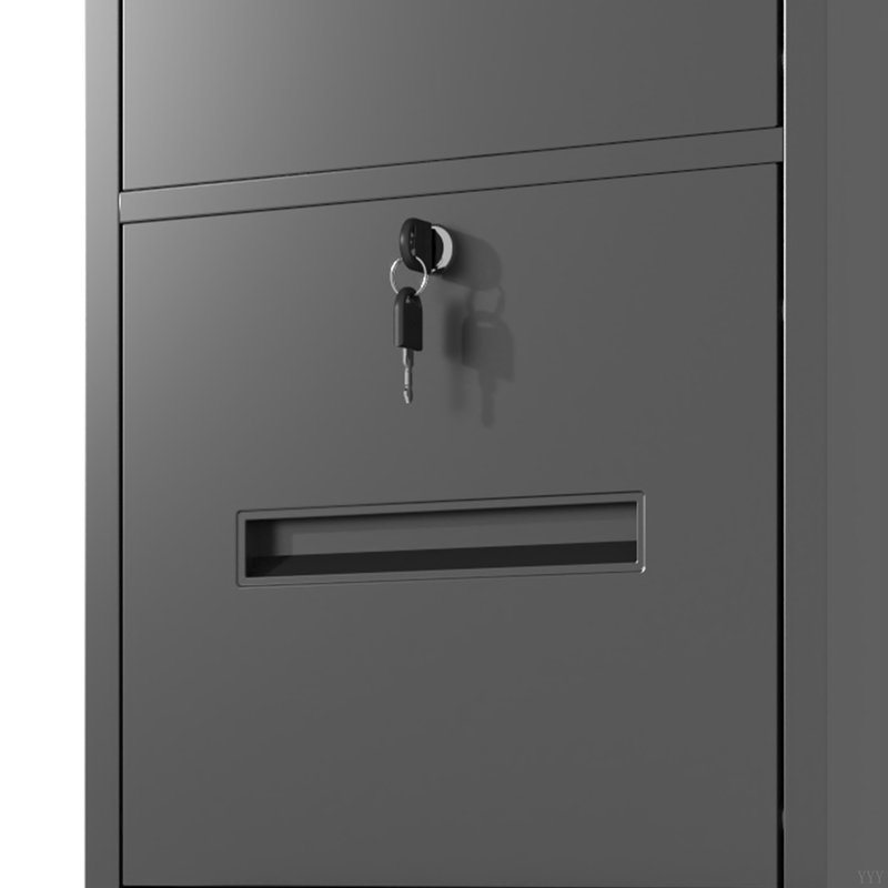Classeurs noirs 4 tiroirs en métal avec serrure pour bureau à domicile, format lettre / légal / A4 / F4