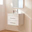 Meuble-lavabo mural moderne Novaryn avec lavabo en céramique et tiroirs à fermeture en douceur-124006348