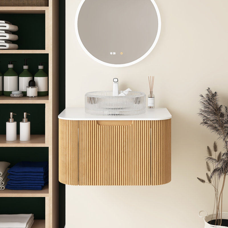 Meuble-lavabo 24 po avec lavabo, Blanc, Jaune, 24"