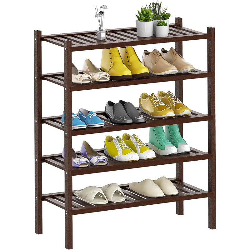 Range-chaussures empilable 12 paires, Bois brun
