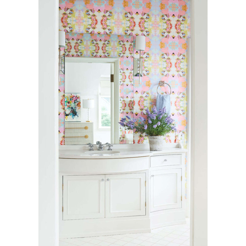 Brooke Avenue Pink Wallpaper, Grass Cloth