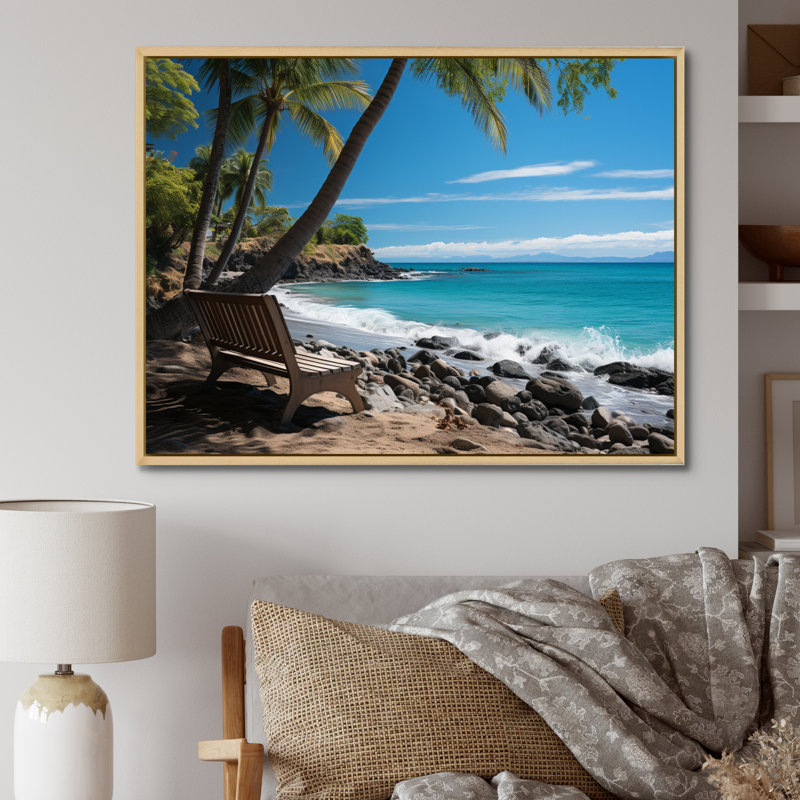 Caraibe Paradise Found I - impression, Cadre naturel flottant, H 34 po x l 44 po x P 1,5 po