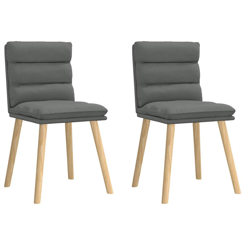  2 chaises de salle à manger en tissu gris foncé