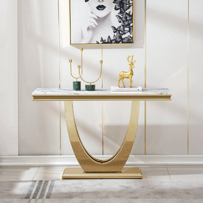 Console Bruneta 46,85, Blanc, Or