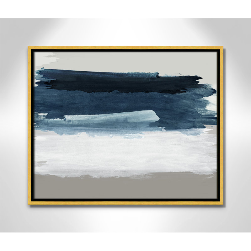 Nuances de mer et de ciel - impression paysage Vesrion par Emma Peal, L 21,5 po x H 17,5 po, Framed Canvas, Flotteur doré