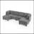 Luxurious U Shape Modular Sectional Sofa,DIY Combination,Includes Two Single Chair ,Two Corner And Two Ottoman