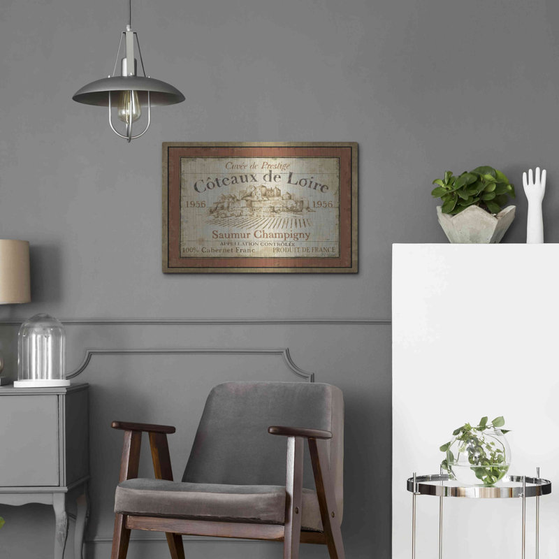 Red Barrel Studio® «French Wine Label II» par Daphne Brissonet, art mural en métal, H 16 po x l 24 po