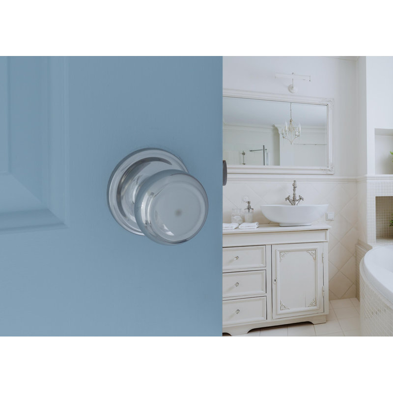 Faux bouton de porte Colonial, Chrome inoxydable poli