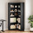 71.8'' Farmhouse Corner Bookcase, 5 - Tier Tall Bookcase, L-Shaped Corner Shelf-430601075