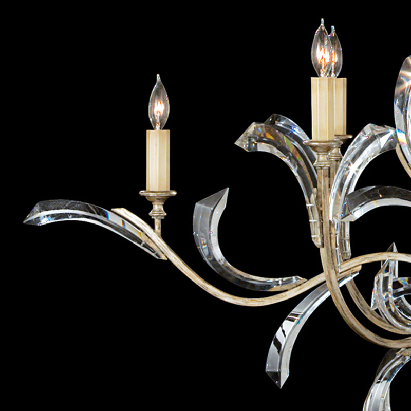 Lustre rond biseauté 57 po, Argent