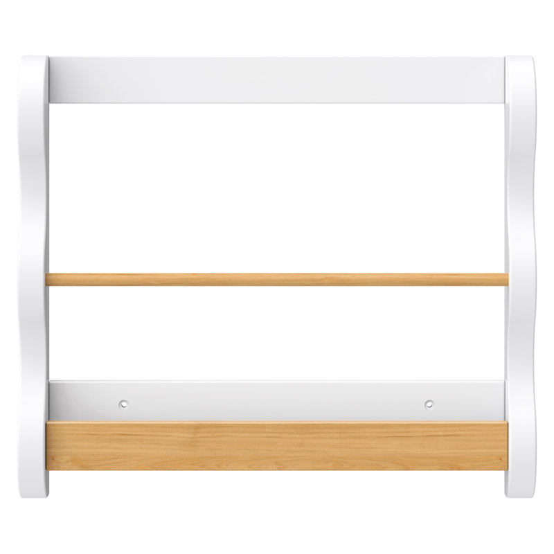 Lido Wave Book Rack, White/Honey