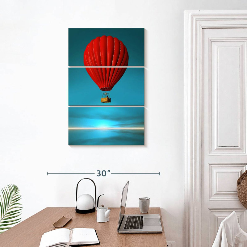 Montgolfière rouge Mehar, H 32 po x l 20 po