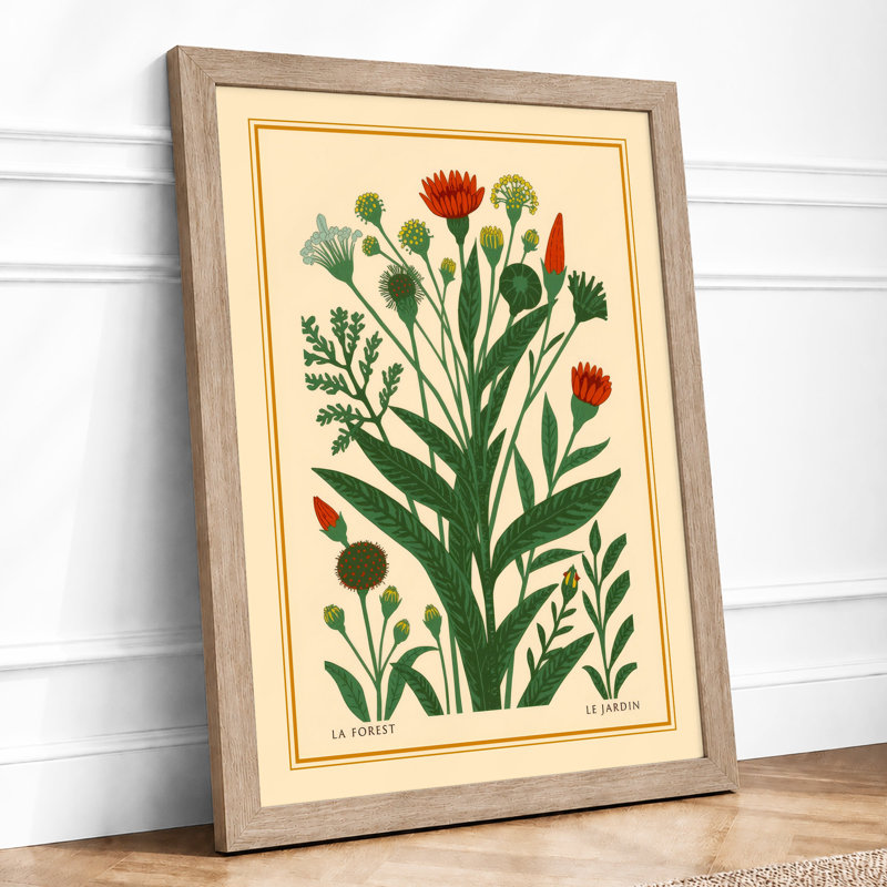 Flowering Plant Study Botanical - Framed Print, Oak, A4 - 29.7 x 21.0 cm