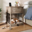 Cage pour chien de style meuble avec tiroir et borne de recharge-1484990383