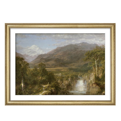 «Majestic Mountain Landscape Lush Wilderness Scenery Illustration or encadrée décoration murale»