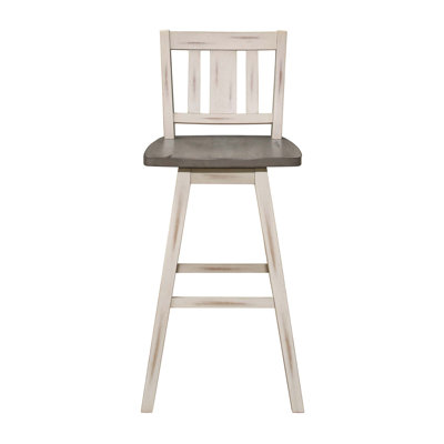 Chaises de bar pivotantes rustiques en bois massif