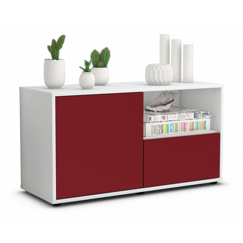 Sincere 92cm W 1 - Drawer Chest of Drawers, Red / Matte White