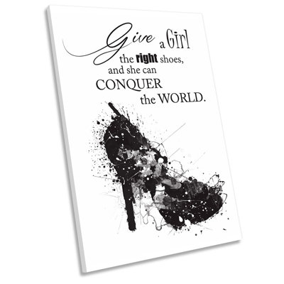 Fashion Girl Shoes Conquer World - Wrapped Canvas Print