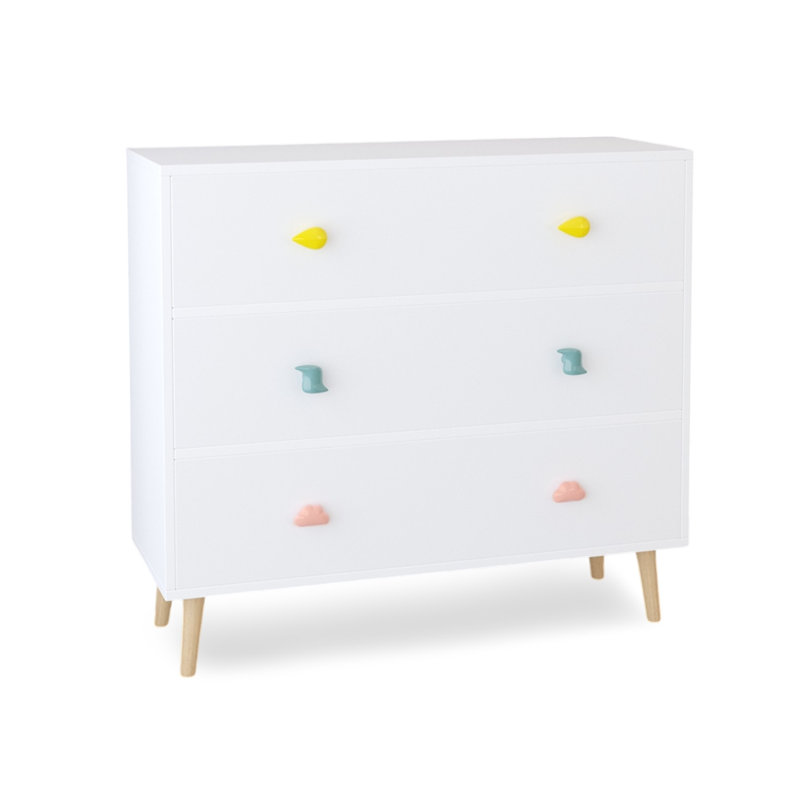 Commode 3 tiroirs pour enfants, Blanc
