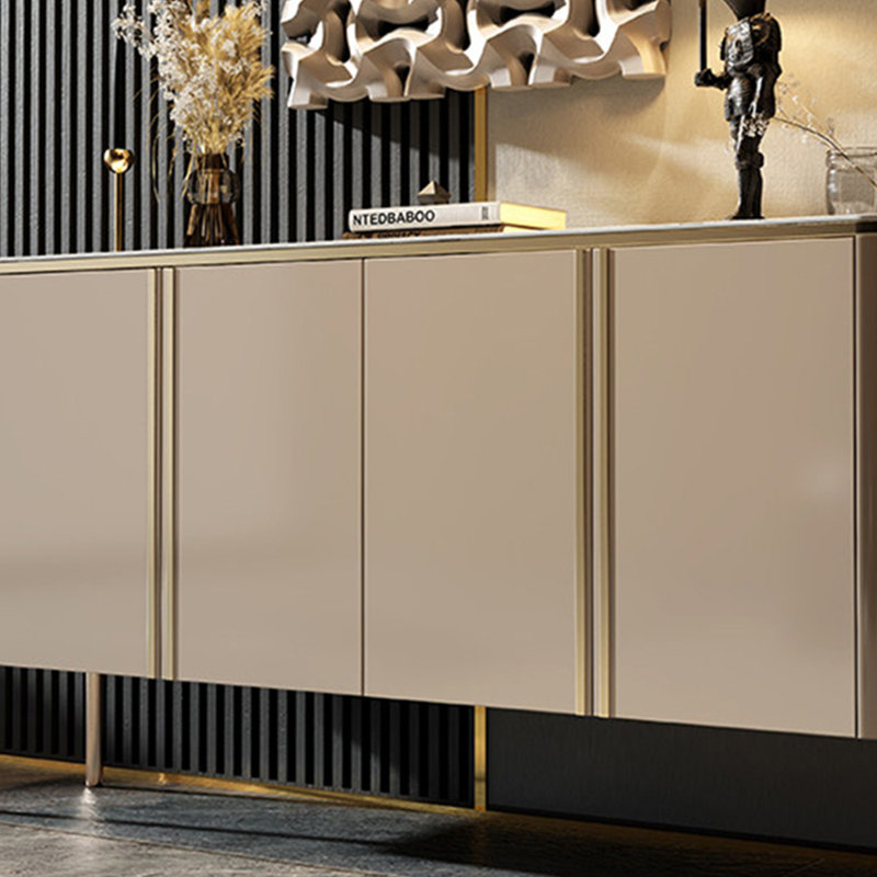 Armoire de hall d'entrée moderne de luxe, H 35,43 po x l 59,05 po x P 15,75 po, Apricot
