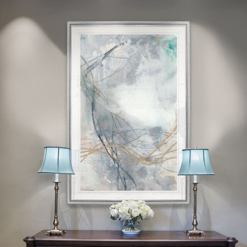 Ondulation ondulée II - reproduction d'art sur toile, H 18,5 po x l 24,5 po x P 1,5 po, Cadre argenté