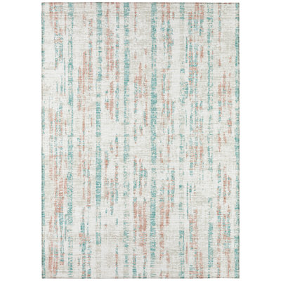 Tapis abstrait ivoire tissé à la machine