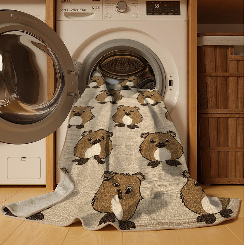 Washable Quokka Wildlife Area Rug, Rectangle 2' x 3'