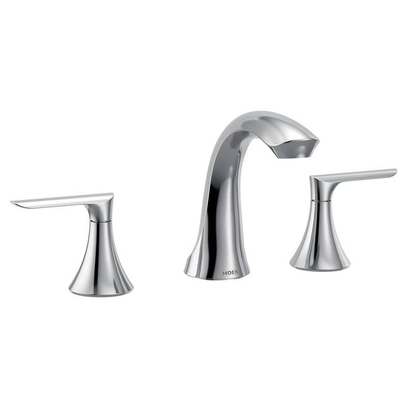 MOEN Findlay 8 in. Widespread 2-Handle Bathroom Faucet (Valve Included), Chrome
