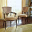 Tufted Muslin Upholstered Side Chair in Brown