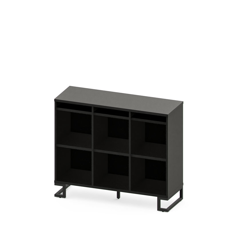 Debellis 101cm H x 119cm W Cube Bookcase, Black, Black