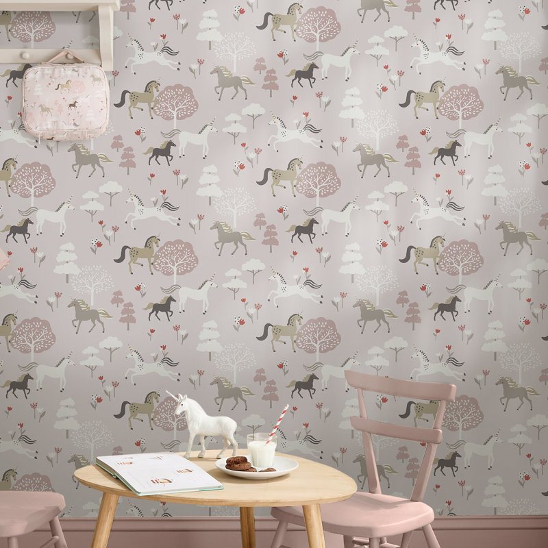 Sophie Allport Forest Ponies Witham Wallpaper, Pink