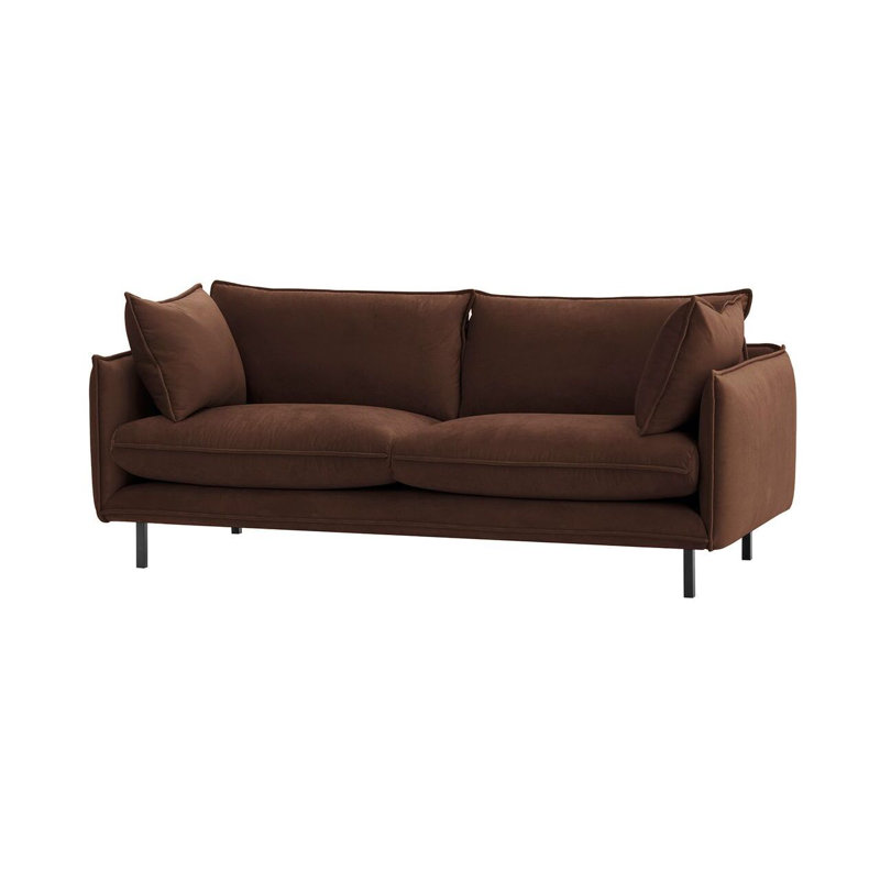 Neshay 3 Seater Velvet Sofa, Brown