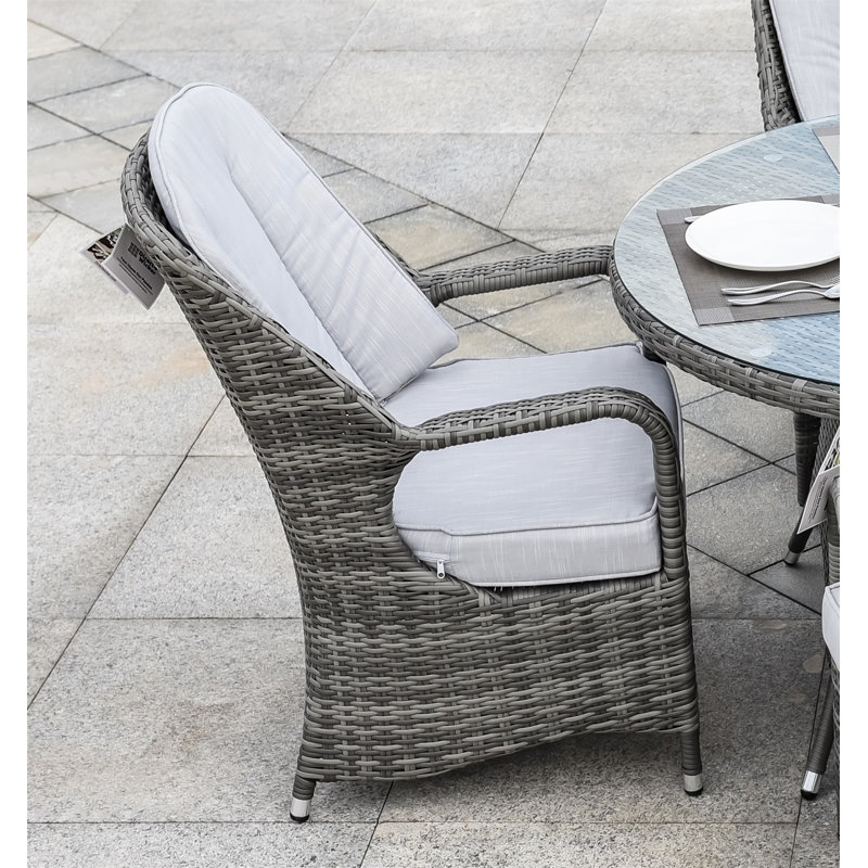 Chaise de patio avec coussins Moira, Gris / Gris