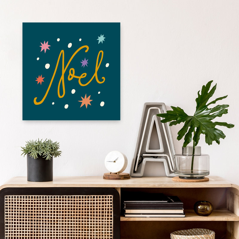 Happychristmasno22 Abstract Contemporary Winter Landscape Wall Art Print 1 Piece Wrapped Canvas Wall Art