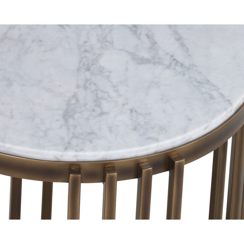 Naxos Marble and Glass End Table